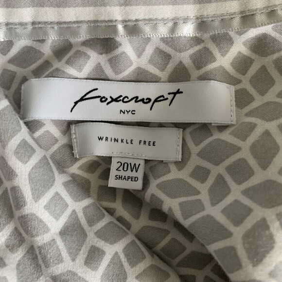 Foxcroft NYC Plus Size 20W Multicolor Print Wrinkle Free Shaped Button Up Shirt - Picture 4 of 6